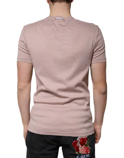 Dolce & Gabbana Brown Cotton Short Sleeves Round Neck T-shirt In Brown