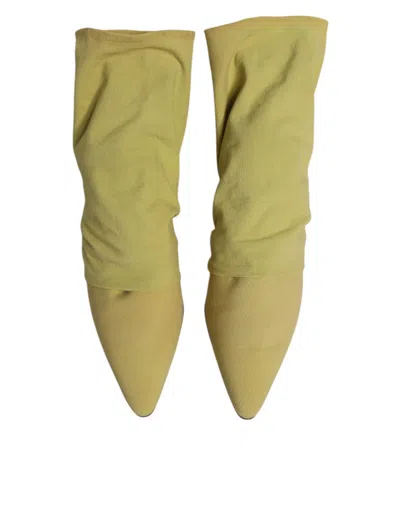 Pre-owned Dolce & Gabbana Green Sock Style Heels Ankle Boots Women's Shoes ()