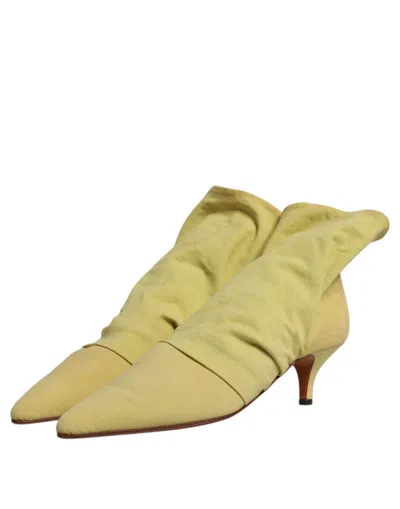 Pre-owned Dolce & Gabbana Green Sock Style Heels Ankle Boots Women's Shoes ()