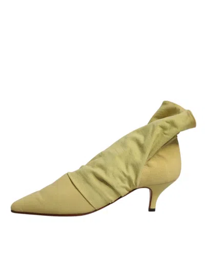 Pre-owned Dolce & Gabbana Green Sock Style Heels Ankle Boots Women's Shoes ()