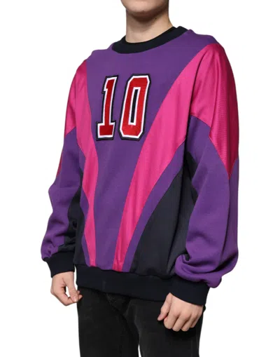 Dolce & Gabbana Multicolor Crew Neck Men Sweatshirt Sweater In Multicolor