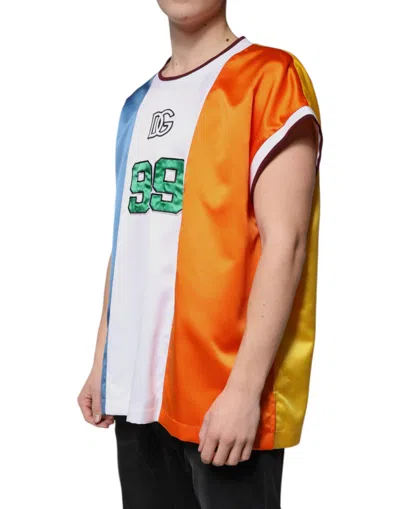 Dolce & Gabbana Multicolor Jersey Tank Sleeveless Men's T-shirt In Multicolor