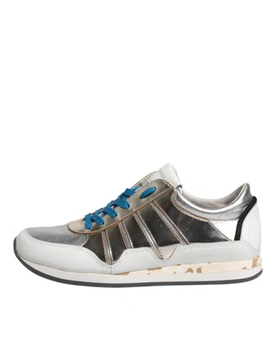 Pre-owned Dolce & Gabbana Multicolor Leather Low Top Sneakers Women's Shoes ()