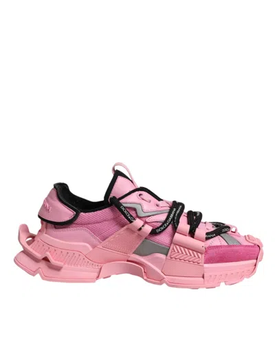 Pre-owned Dolce & Gabbana Pink Low Top Space Women Sneakers Women's Shoes ()