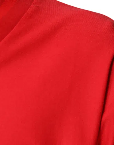Dolce & Gabbana Red Cotton V-neck Short Sleeves T-shirt In Red