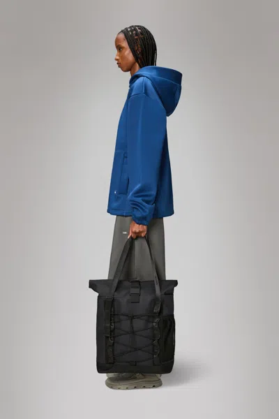 Rains Trail Rolltop Tote Bag In Black