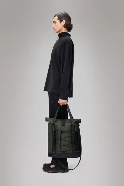 Rains Trail Rolltop Tote Bag In Green