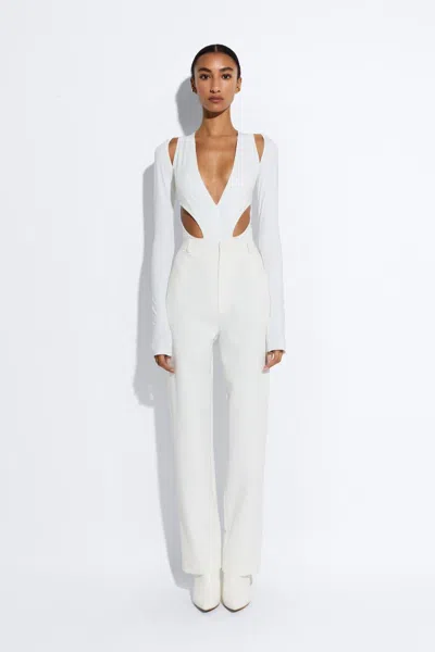 Lapointe Matte Crepe Tapered Trouser In Off White