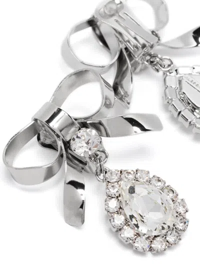 Alessandra Rich Crystal-embellished Bow Drop Earrings