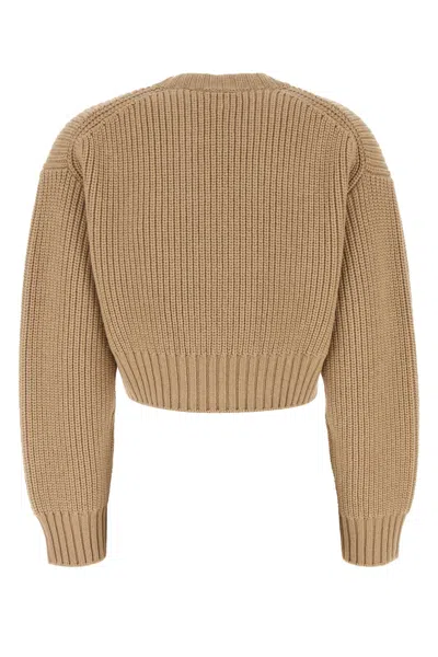 Bottega Veneta Crew Neck Cropped Wool Blend Sweater