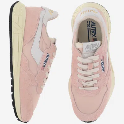 Autry Reelwind Low Nylon And Leather Craquele Pepper And White Sneakers