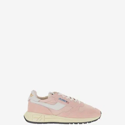 Autry Reelwind Low Nylon And Leather Craquele Pepper And White Sneakers