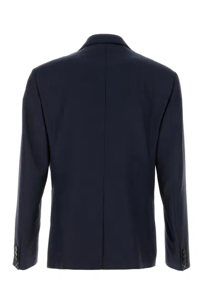 Versace Wool Blazer With Buttoned Cuffs And Pockets