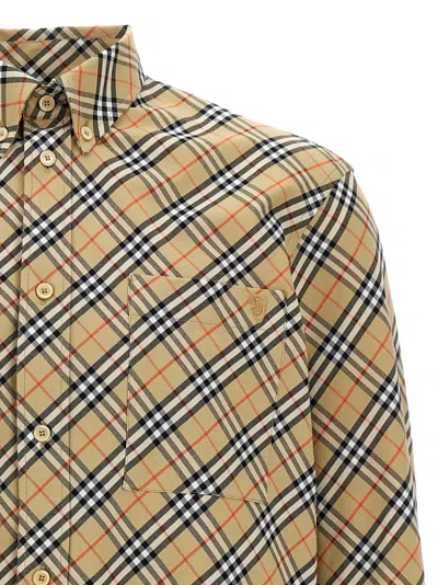 Burberry Cotton Check Shirt With Button-down Collar