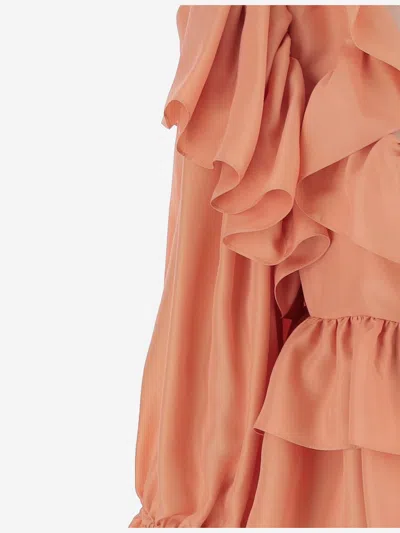 Chloé Top With Coral Colour Silk Bow