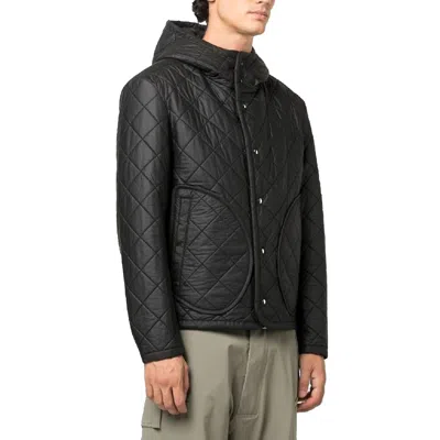 Craig Green Quilted Black Down Jacket With Fixed Hood