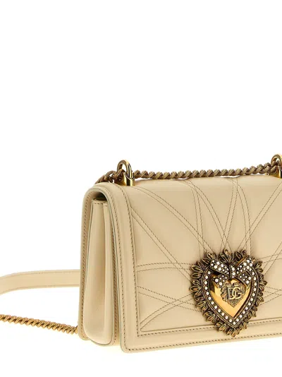 Dolce & Gabbana Off White Devotion Medium Shoulder Bag