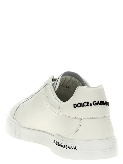 Dolce & Gabbana Leather Sneakers With Lateral Logo Patch
