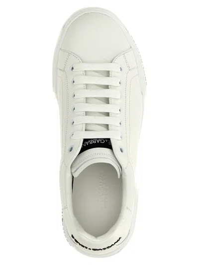 Dolce & Gabbana Leather Sneakers With Lateral Logo Patch