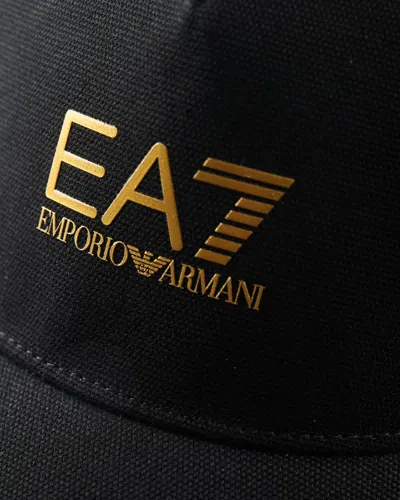 Ea7 Logo-embossed Baseball Cap In Black