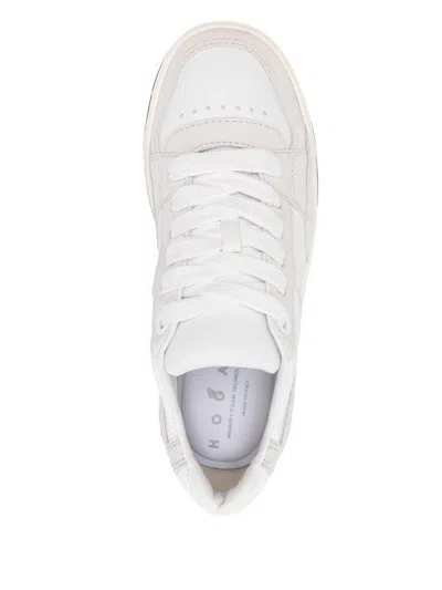 Hogan Men's Chamallow Suede And Nappa Two-tone Sneakers In White