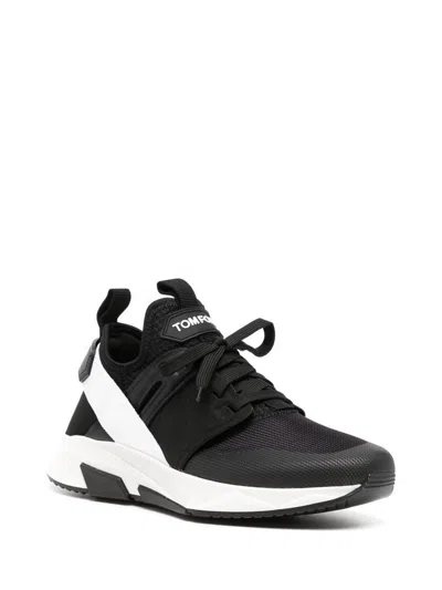 Tom Ford Neoprene And Suede Jago Sneakers Shoes In Black