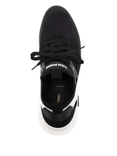 Tom Ford Neoprene And Suede Jago Sneakers Shoes In Black