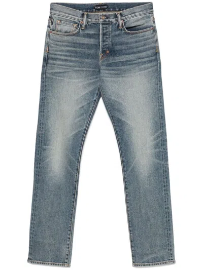 Tom Ford Slim Fit Mini Jeans For Men In Blue