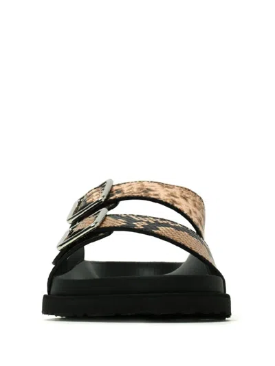 Shop Birkenstock Snakeskin Effect Arizona Sandals Shoes In Brown