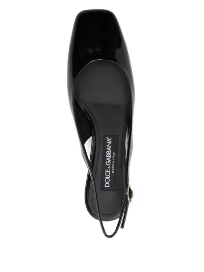 Dolce & Gabbana Black Décolleté With Dg Logo On The Heel In Black