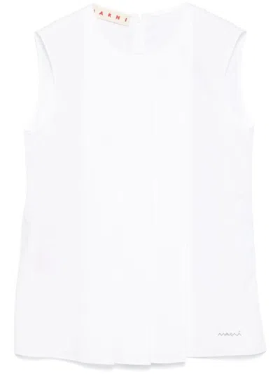 Marni Women Pleat-detail Sleeveless Blouse In White