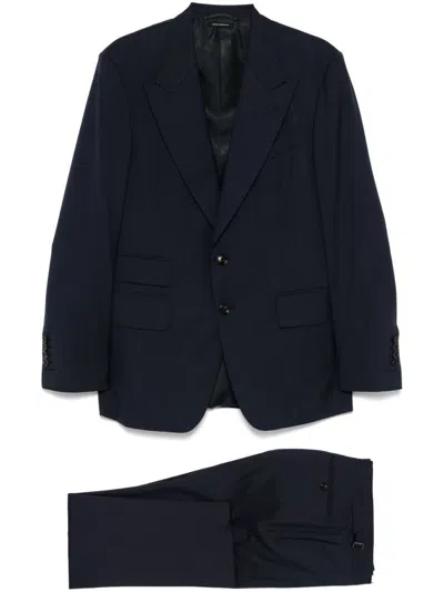 Tom Ford Shelton Single-breasted Wool Suit Clothing In Blue