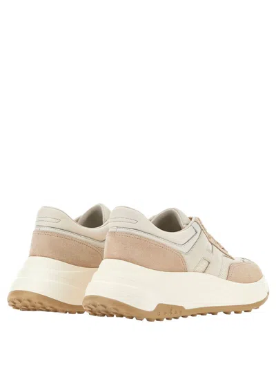 Hogan Leather Sneaker In Beige