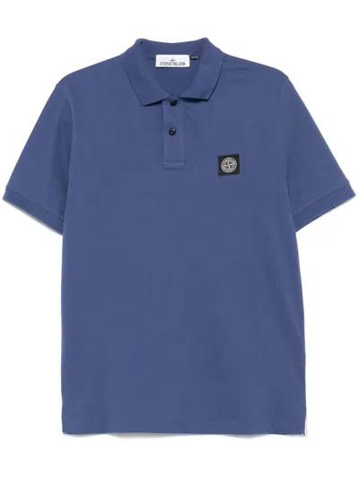 Stone Island Men's Slim Fit Stretch Cotton Polo Shirt In Blue