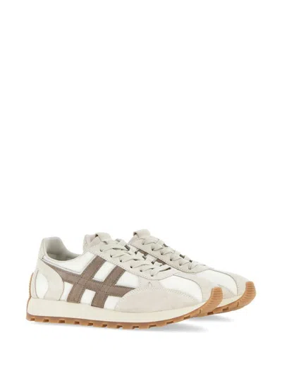 Hogan Men's 86er Suede And Mesh Sneakers In Beige
