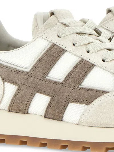 Hogan Men's 86er Suede And Mesh Sneakers In Beige