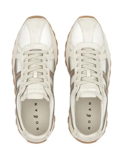 Hogan Men's 86er Suede And Mesh Sneakers In Beige