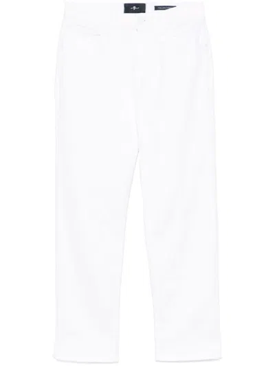 7 For All Mankind Jeans Affusolato Calie Alla Caviglia In White