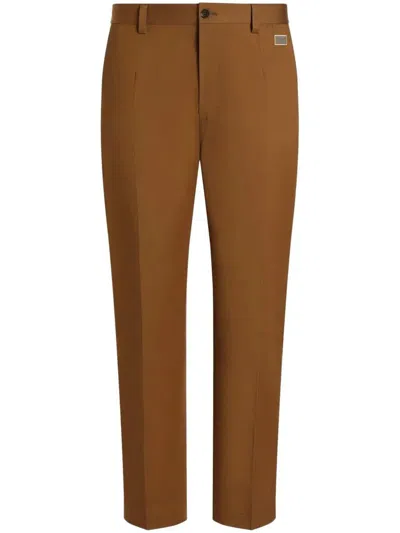Dolce & Gabbana Cotton Trousers Featuring Belt Loops In Brown