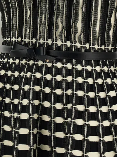Elisabetta Franchi Viscose Dress With Micro-ruffles