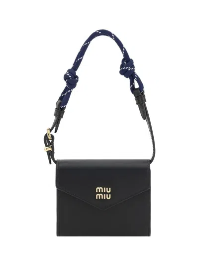 Miu Miu Rope Handle Wallet In Black