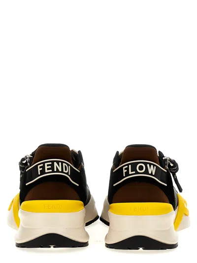 Fendi Streamline Leather Sneakers With Embossed Ff Print