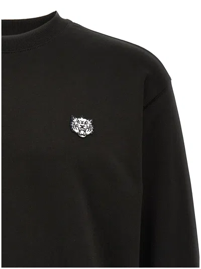 Kenzo Happy Tiger Embroidered Classic Sweatshirt Sweatshirts Black