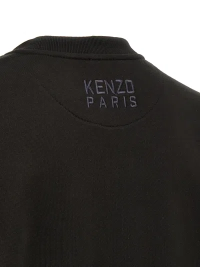 Kenzo Happy Tiger Embroidered Classic Sweatshirt Sweatshirts Black