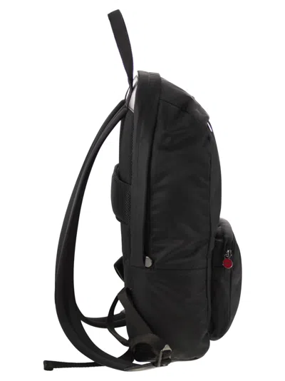 Kiton Backpack With Adjustable Straps And Front Pocket In Black
