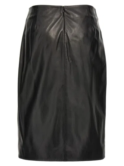 Loulou Studio Slit Leather Pencil Skirt