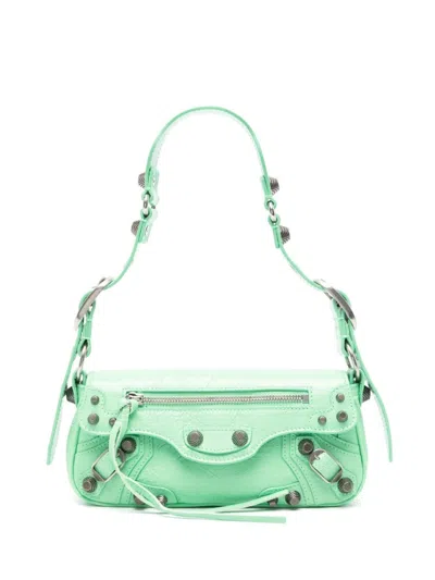 Balenciaga Women Light Green Leather Le Cagole Sling Xs Shoulder Bag In Green