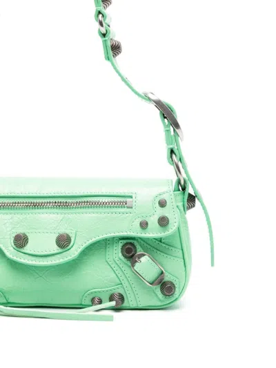 Balenciaga Women Light Green Leather Le Cagole Sling Xs Shoulder Bag In Green