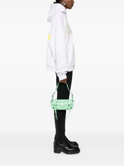 Balenciaga Women Light Green Leather Le Cagole Sling Xs Shoulder Bag In Green