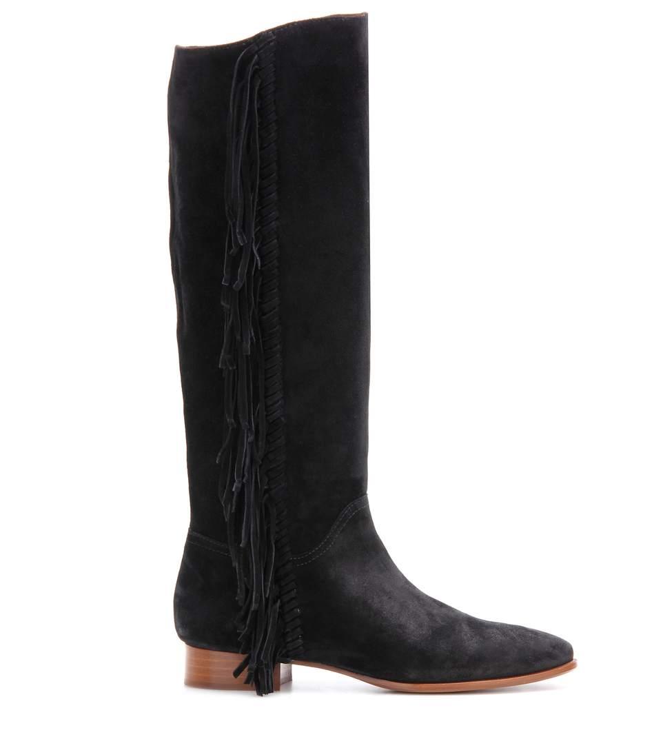 Polo Ralph Lauren Juliana Fringed Suede Knee-high Boots | ModeSens